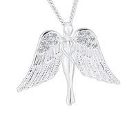 VCCWYQK Angel Lady Urn Necklace for Ashes for Women Stainless Steel Cremation Jewelry Keepsake Urn Pendants for Ashes Holder