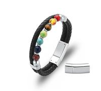 VCCWYQK Cremation Jewelry Lava Stone Urn Bracelet for Ashes for Women Men Chakra Healing Balancing Urns Memorial Bracelets