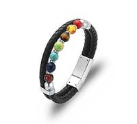 VCCWYQK Cremation Jewelry Lava Stone Urn Bracelet for Ashes for Women Men Chakra Healing Balancing Urns Memorial Bracelets