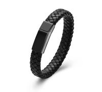 VCCWYQK Cremation Jewelry Urn Bracelet for Ashes for Men Women Keepsake Memorial Cuff Bangle Braided Leather Wristband Bracelet (A, 18CM)