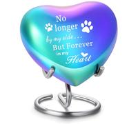 VCCWYQK Heart Urns for Human Ashes - Small Urn for Ashes for Male or Female or Pet Ashes - Heart Shaped Keepsake Urns - Holds Small Portion of Remains - Heart Urn with Stand