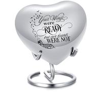 VCCWYQK Heart Urns for Human Ashes - Small Urn for Ashes for Male or Female or Pet Ashes - Heart Shaped Keepsake Urns - Holds Small Portion of Remains - Heart Urn with Stand