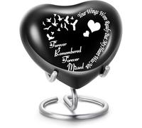 VCCWYQK Heart Urns for Human Ashes - Small Urn for Ashes for Male or Female or Pet Ashes - Heart Shaped Keepsake Urns - Holds Small Portion of Remains - Heart Urn with Stand