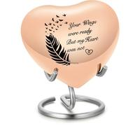 VCCWYQK Heart Urns for Human Ashes - Small Urns for Ashes for Male or Female or Pet Ashes - Heart Shaped Keepsake Urns with Stand - Holds Small Portion of Remains