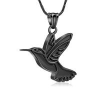 VCCWYQK Hummingbird Urn Necklace for Ashes for Women Men Stainless Steel Cremation Jewelry Keepsake Memorial Pendant for Human Pet