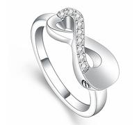VCCWYQK Infinity Love Cremation Ring for Ashes Stainless Steel Hold Loved Ones Ash Keepsake Finger Ring Urn Locket Memorial Jewelry for Women