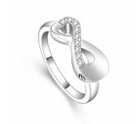 VCCWYQK Infinity Love Cremation Ring for Ashes Stainless Steel Hold Loved Ones Ash Keepsake Finger Ring Urn Locket Memorial Jewelry for Women