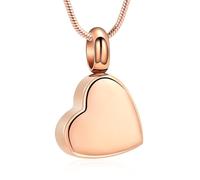 VCCWYQK Mini Heart Urn Necklace for Ashes for Women Men Stainless Steel Cremation Jewelry Memorial Keepsake Pendant for Ashes Holder, Stainless Steel, No Gemstone