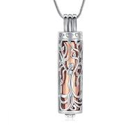 VCCWYQK Moon Urn Necklace for Ashes Butterfly Cremation Jewellery Stainless Steel Memorial Pendant Keepsake Gifts for Human Pet Ash Holder, 18/20/22/24cm, Stainless Steel, No Gemstone