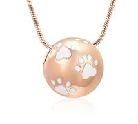 VCCWYQK Paw Print Urn Cremation Necklace For Ashes Dog Cat Pet Paw Print Animal Keepsake Memorial Charm Pendant Necklace For Men Women