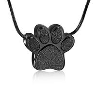 VCCWYQK Paw Print Urn Necklace for Ashes for Cat Dog Cremation Jewelry for Ashes Urn Necklace Keepsake Jewelry for Man/Women Ashes Memorial Gifts