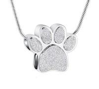 VCCWYQK Paw Print Urn Necklace for Ashes for Cat Dog Cremation Jewelry for Ashes Urn Necklace Keepsake Jewelry for Man/Women Ashes Memorial Gifts