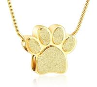 VCCWYQK Paw Print Urn Necklace for Ashes for Cat Dog Cremation Jewelry for Ashes Urn Necklace Keepsake Jewelry for Man/Women Ashes Memorial Gifts