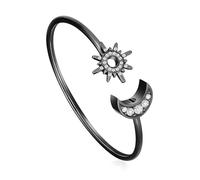 VCCWYQK Sun Moon Crescent Cuff Mental Urn Bracelet for Ashes Keepsake Opening Bangle for Women and Men to Hold Ashes for Love one