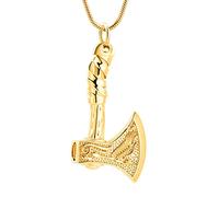 VCCWYQK Thor Axe Urn Necklace for Ashes for Women Men Viking Axe Stainless Steel Memorial Pendant Urn Necklace for Loved One Ashes Holder