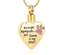 VCCWYQK Urn Necklace for Ashes Personalized Urn Pendant Heart Necklace Pets Paw Print Keepsake Waterproof Memorial Gifts for Dogs