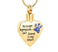 VCCWYQK Urn Necklace for Ashes Personalized Urn Pendant Heart Necklace Pets Paw Print Keepsake Waterproof Memorial Gifts for Dogs