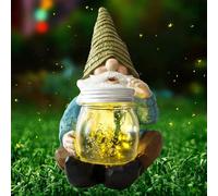 Vcdsoy Solar Firefly Jar Gnome Statues - Large Garden Gnome Funny 10.6"