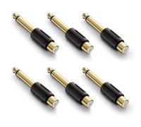 VCE 6 Pack 6.35mm Mono Plug Male to RCA Female Audio Adapter