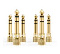 VCE 6 Pack Headphone Jack Adapter 6.35mm Male 1/4 inch to 3.5mm Female 1/8 inch Aux Plug Converter Audio Stereo Adaptor Gold Plated for Keyboard Digital Piano Amplifier Earphone
