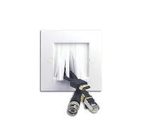 VCE Brush Faceplate White, Wall Outlet Cable Entry Plate | Brush Plates Cable Pass Through | For Covering Wall Hole with TV/HDMI/Ethernet Wires, 2 Pack