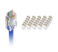 VCE CAT6 RJ45 Pass Through Connector, UL Listed, 8P8C Gold Plated RJ45 Plug | Compatible with Cat6/Cat5e/Cat5 UTP Solid & Stranded Network Cables | Modular Plugs 25 Pack