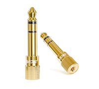 VCE Headphone Jack Adapter 6.35mm Male 1/4 inch to 3.5mm Female 1/8 inch Aux Plug Converter Audio Stereo Adaptor Gold Plated for Keyboard Digital Piano Amplifier Earphone 2 Pack