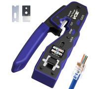 VCE Pass Through RJ45 Crimp Tool, Ethernet Crimper, Strip & Cut | Compatible with Cat5/Cat6/Cat7 RJ45 Connector | Time-Saving for Ethernet Cable Ends