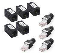 VCE RJ45 Coupler, Cat6 Ethernet Cable Connector Female to Female 5 Pack with VCELINK Tool-Free RJ45 Connector, 4-Pack