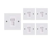 VCE RJ45 Socket Cat6 Ethernet Wall Socket Single Port Flat Face Wall Plate For CAT6/CAT5E/CAT5 Network Cable With Modular 5 Sets
