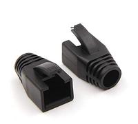 VCE RJ45 Strain Relief Boots for Cat6A/Cat7 Network Plugs, 20-Pack Ethernet Connector Protection Cover in Black