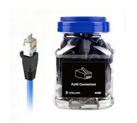 VCE Shielded RJ45 Connectors, Pass Through Cat6 Ethernet Plugs with Boots | 8P8C Gold Plated RJ45 Plug | Suitable for Solid or Stranded STP/FTP Network Cable, 50 Pack