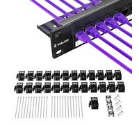 VCELINK 24 Port Keystone Patch Panel 1U 19-Inch, with 25-Pack UL-Listed UTP CAT6 Keystone Coupler and Removable Cable Management Bar, 1 Gbps, Compatible with CAT5/CAT5E/CAT6