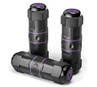 VCELINK 3.64in Waterproof RJ45 Coupler IP68, Cat6/Cat5E/Cat5 - Compact Design for Outdoor Tight Spaces, Shielded Waterproof Ethernet Connector, PoE, 3-Pack