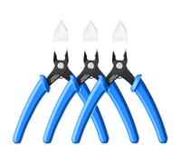 VCELINK 3 Pack Flush Wire Cutter, Precision Side Cutter, 5 Inch Small Snips | Mini Sprue Nippers for Model Making, Jewellery Making, Electronics Work, 3D Printing, Cable Ties, Crafting, Curtain, Blue