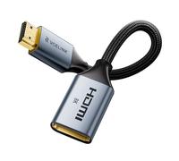 VCELINK 8K 2.1 HDMI Extension Cable 0.6ft, Short HDMI Extender Male to Female, Low Profile Slim Design, Compatible with Wall Mounted TV, TV Stick, Roku, PS5, Xbox, 48Gbps 8K@60Hz 4K@120Hz, 1 Pack