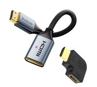 VCELINK 8K 4K HDMI Extension Cable Male to Female 18CM 1 Pack 7.2in 8K HDMI 90 Degree Angled Adapter,