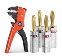 VCELINK Automatic Quickstrip Wire Stripper and Cutter with VCELINK Banana Plugs 4 Pairs/8 PCS