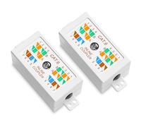 VCELINK Cat6 Junction Box for Cable Extension, Repair, Splicing, 2 Pack | IDC Punch Down Type, Inline Ethernet Extender with Cable Ties, Double-Sided Sticky Pads and Fixing Screws, White