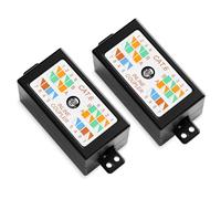 VCELINK Cat6 Junction Box for Cable Extension, Repair, Splicing, 2 Pack | IDC Punch Down Type, Inline Ethernet Extender with Cable Ties, Double-Sided Sticky Pads and Fixing Screws, Black