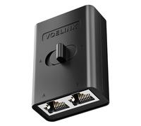 VCELINK Network Lan Switch 2 Port 1000Mbps, 2-in 1-Out or 1-in 2-Out Power-free Passive RJ45 Ethernet Selector Hub PoE, Gold Plated
