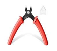 VCELINK Small Wire Cutter, Electrical Flush Cutting Plier 5 Inch for Cable tie/Crafting/Jewelry Making/3D Printer/Model, Durable Mini Wire Nippers with Labor Saving Design, Red, 1 Pack