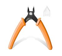 VCELINK Small Wire Cutter, Electrical Flush Cutting Plier 5 Inch for Cable tie/Crafting/Jewelry Making/3D Printer/Model, Durable Mini Wire Nippers with Labor Saving Design, Orange, 1 Pack