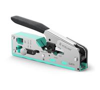 VCELINK Stainless Pass-Thru RJ45 Crimp Tool for CAT7/6/5 End & RJ11/12 Plug | All-in-One Network Crimper, Strip & Cut | with A manually Adjustable knob