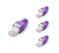VCELINK Toolless RJ45 Connector Cat6, Field Termination, Upgraded, 4 Pack