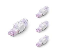 VCELINK Toolless RJ45 Connector Cat6, Field Termination, Upgraded, 4 Pack