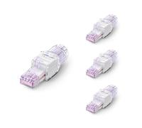 VCELINK Toolless RJ45 Connector Cat6A, Field Termination, Upgraded, 4 Pack