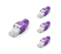 VCELINK Toolless RJ45 Connector Cat6A, Field Termination, Upgraded, 4 Pack