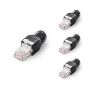 VCELINK Toolless RJ45 Connector Cat6A, Field Termination, Upgraded, 4 Pack