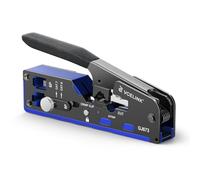 VCELINK Upgraded Pass-Thru RJ45 Crimp Tool for CAT7/6/5 End & RJ11/12 Plug | All-in-One Network Crimper, Strip & Cut | with A manually Adjustable knob